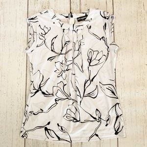 🏷Karl Lagerfeld black floral sleeveless blouse XS